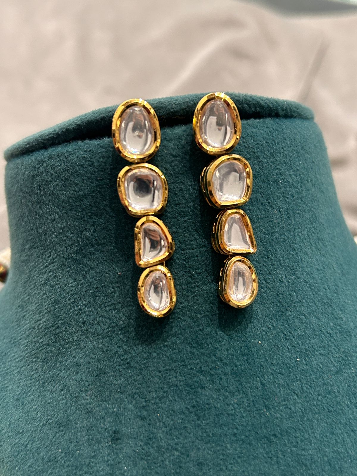 Royal Polki Kundan Double Layer Necklace Set